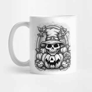 scary witch on white background Mug